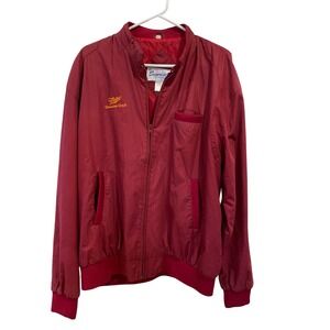 Vintage Miller Genuine Draft Jacket Sunrise Active Sportswear Maroon Mens XL‎